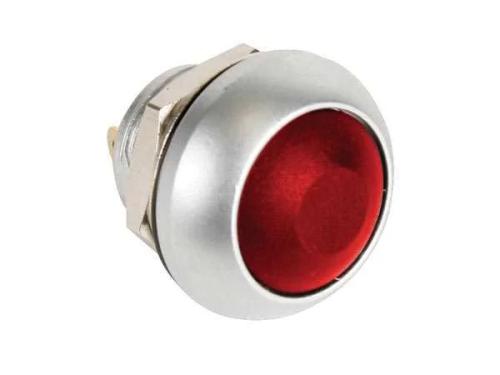 Mini Round Metal Push Button With Red Button 1p Spst Off-(On)
