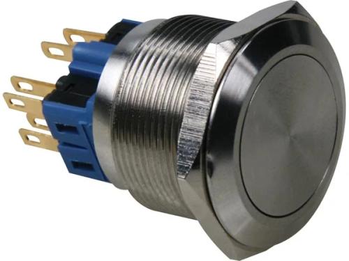 Flat Stainless Steel Push Button Dpst 1no 1nc