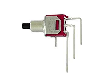 90° Vertical Subminiature Push-Button Switch - Spdt Off-(On)