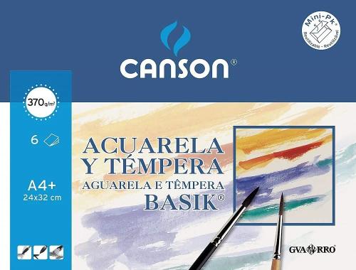 Minipack 6 Hojas Acuarela 370g 24x32 Guarro Canso.