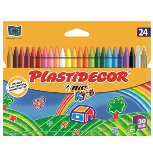 Estuche 24 Ceras de Color Que No Ensucian Plastid.