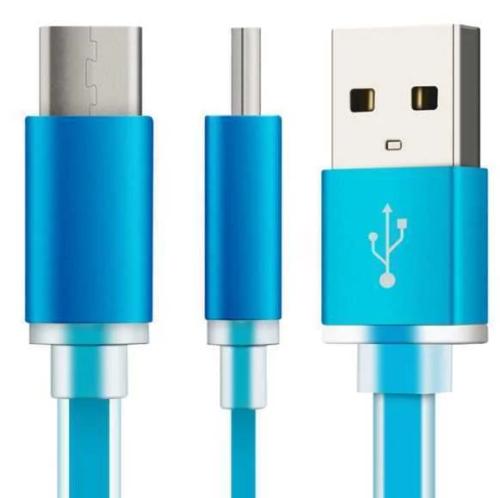 Cable Plano Carga Usb 3.1 Tipo C Azul