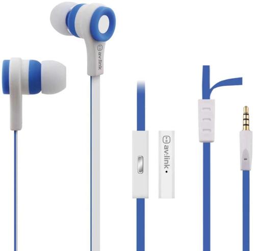 Auriculares Stereo Maos Livre Azul/Branco