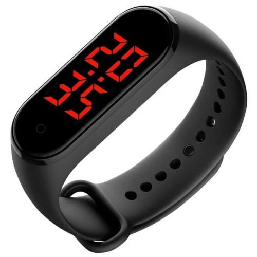 Relógio Preto com Pulseira Termômetro