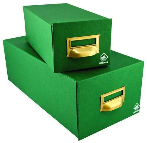 Mariola Cardfile Box For 500Cards Carboard Green M