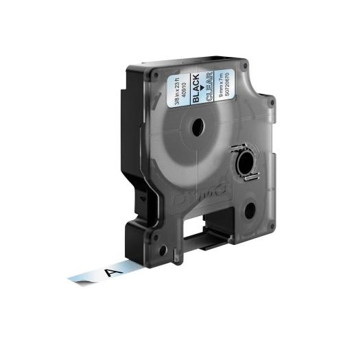 Dymo D1 Label Maker Tape 40910, Black On Transparent (9mm X 7m)