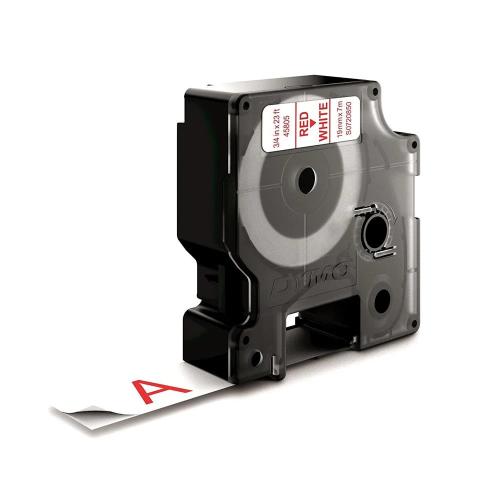 Dymo D1 Schriftband 45805 19mmx7.0m Rot ->weiß