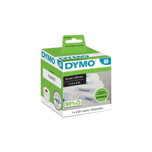 Dymo Labelwriter Labels For Hanging Shelf 99017 (1 X 220 Labels) White Permanent (12mm X 50mm)
