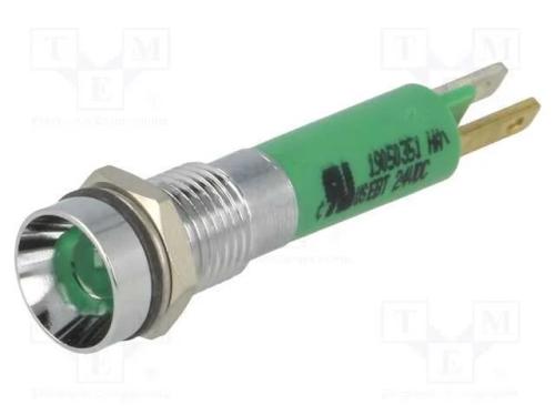 Led Verde Señal Concavo 24vdc 8mm Ip67 Metal