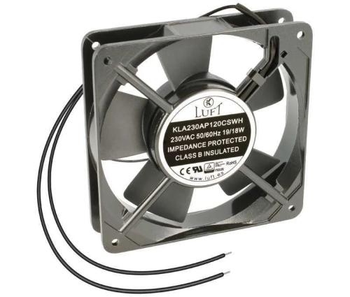 Ventilador 230Vac 120x120x25mm Veio c/Fios Metal