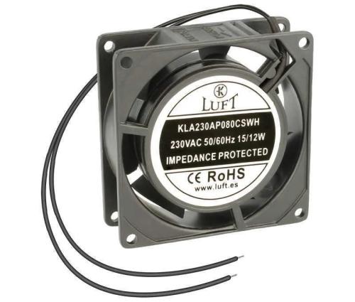 Ventilador 230Vac 80x80x25mm de Veio c/ Fios Metal