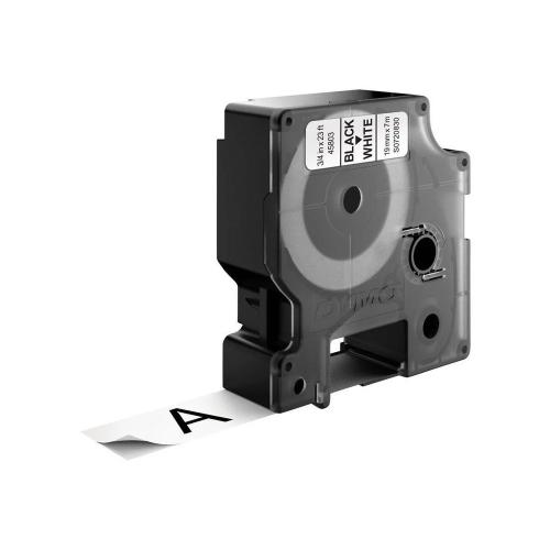 Dymo D1 Label Maker Tape 45803, Black On White (19mm X 7m) S072830