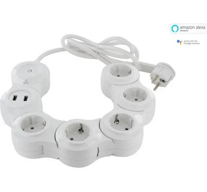 Bloque 5 Enchufes 5x16a Wifi Snake Blanco 1.5m