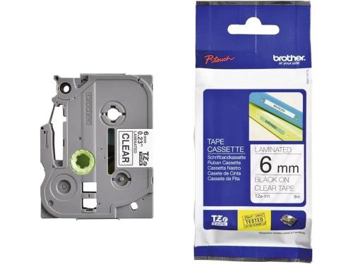 Brother Tze-Schriftbandkassette Tzeschriftbandkassette Tze-111 Tze111 Transparent Black (Tze111)