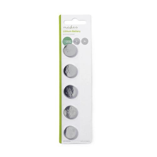 Pila de Botón de Litio Cr2032 | 3 V Dc | 5-Blíster | Plata