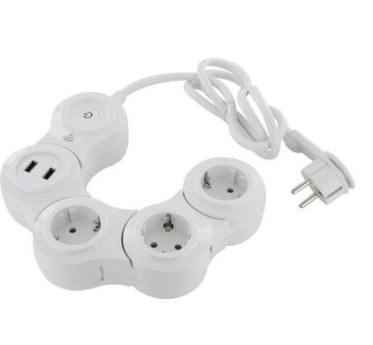 Extensão 3 Tomadas 3x16a Wifi/Usb Branca 1.5m