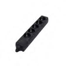 Bloco 5 Tomadas Schuko 5x16a Sem Cabo Preto