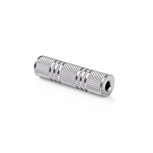 Adaptador de Audio Estéreo | 3.5 Mm Hembra | 3.5 Mm Hembra | Niquelado | Recto | Metal | Plata | 1 U