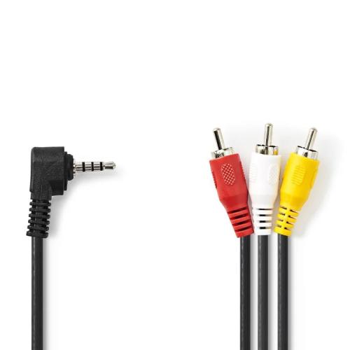 Cabo Macho AV de 3 5 mm - 3x RCA Macho 1m