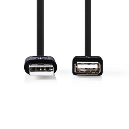 Cable Usb 2.0 a Macho a Hembra Negro 3m