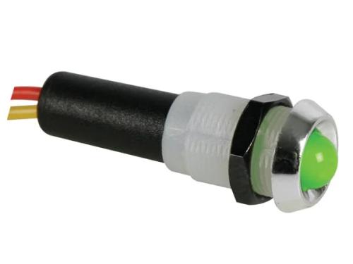 Lámpara Led Verde 12v - Cromada