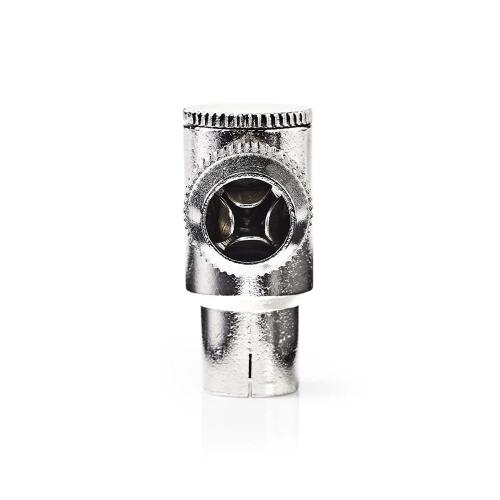 Conector Iec (Coaxial) | Angulado | Mujer | Niquelado | 75 Ohm | Roscado | Diámetro de Entrada Del C