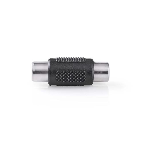 Adaptador de Audio Mono | Rca Hembra | Rca Hembra | Niquelado | Recto | Abs | Negro | 1 Uds. | Caja