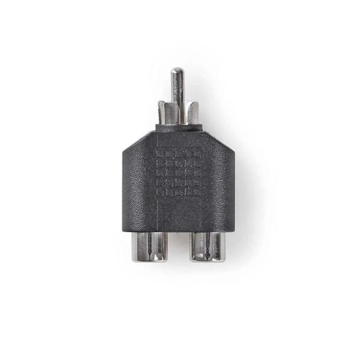 Adaptador de Subwoofer | Rca Macho | 2x Rca Hembra | Niquelado | Recto | Abs | Negro | 1 Uds. | Caja