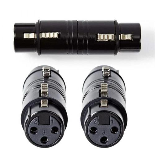 Ficha Adaptadora Xlr 3p Fêmea / Xlr 3p Fêmea Nedis