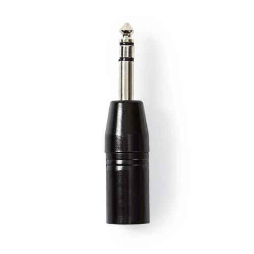 Adaptador Xlr | Xlr 3 Pines Macho | 6,35 Mm Macho | Niquelado | Recto | Metal | Negro | 1 Uds. | Bol