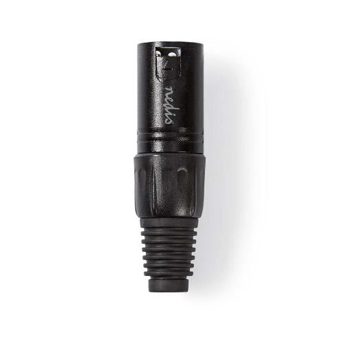 Conector Xlr Xlr de 3 Pins Masculino Preto