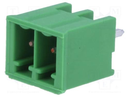 Bloco Terminal Separavel Macho 2 Pinos Verde
