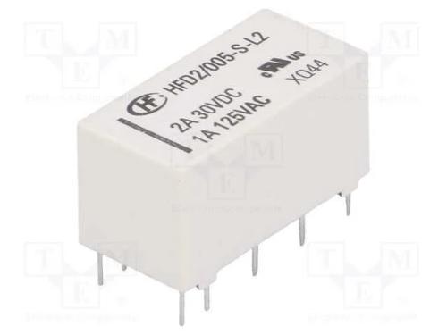 Relé eletrom DPDT 5VDC 1A125VAC 3A30VDC