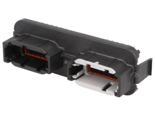 Ficha automotive; DTM; 2x LED; THT; Polarização: .