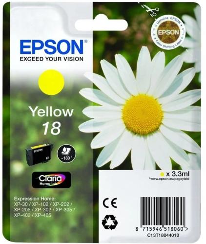 Epson Tinteiro Amarelo 18 Xp102/Xp205/Xp305/Xp405 C/Alarme