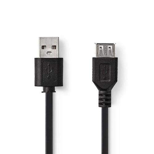 Cable Usb | Usb 2.0 | Usb-A Macho | Usb-A Hembra | 480 Mbps | Niquelado | 1.00 M | Redondo | Pvc | N