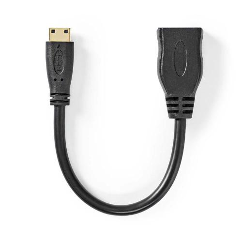Cabo Hdmi Mini Conetor Hdmi Saída Hdmi 4k30hz 10,2 Gbps 0,20m Preto