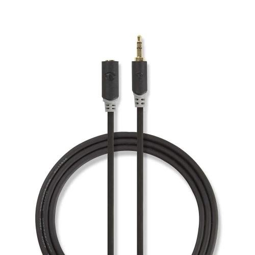 Cabo de Áudio Stereo 3,5mm Macho 3,5mm Fêmea 1m
