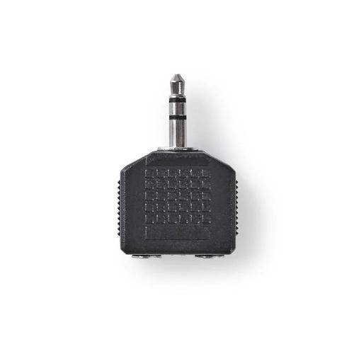 Adaptador de Audio Estéreo | 3.5 Mm Macho | 2x 3.5 Mm Hembra | Niquelado | Recto | Abs | Negro | 1 U