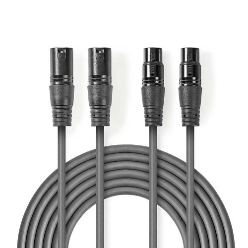 Cabo De Áudio Compensado Xlr 2x Xlr 3 Pin Mascu.