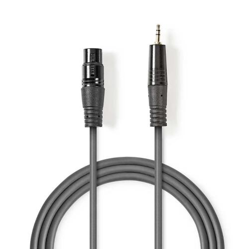 Cabo De Áudio Compensado Xlr Fêmea De 3 Pinos 1m