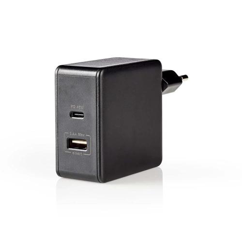 Carregador de Parede | 57 W | 2,25 A/2,4/3 a | Saída | 2 | Usb-A/Usb-C