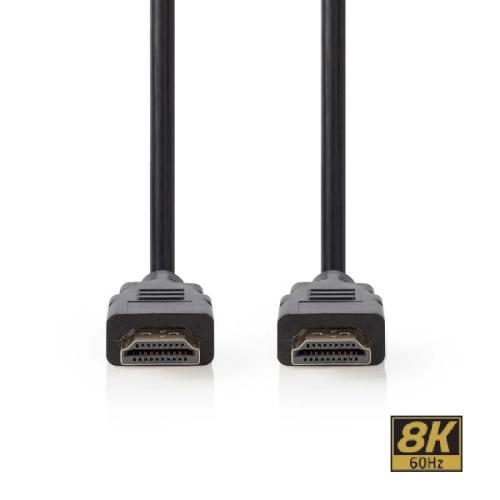 Cabo Hdmi Conector Hdmi 8k@60hz 48 Gbps 2m 6,5mm Preto