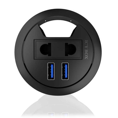 Hub 2-Port 1x 230 V (Eu/Us) En El Escritorio Negro