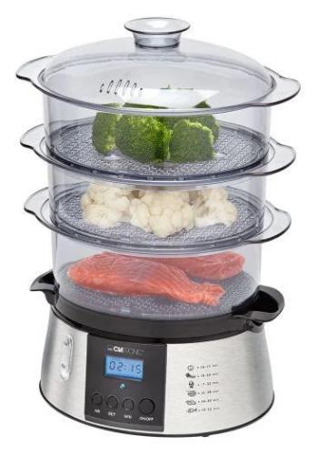 Clatronic Dg 3547 Steam Cooker 3 Basket(S) Black Stainless Steel 800 W