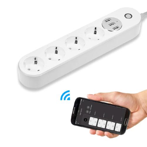 Bloco Tomada 2m Wi-Fi 4x1 3 Porta Usb Android/Ios