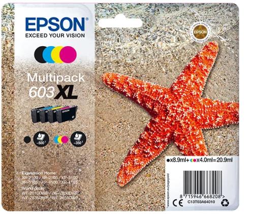 Tinteiro Epson 603 Multipack 4 Cores Xl - Xp-2100/2105/3100/3105/4100/4105, Wf-28xx