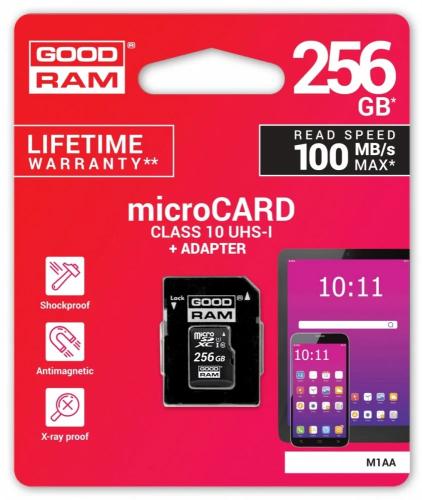 Microsd Card 256gb Cl10 Uhs I + Adapter