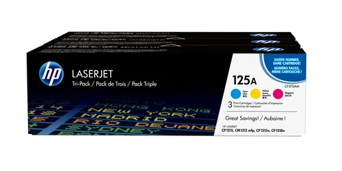 Hp Toner Cart. Cf373am (125a) F?r Clj Cp1215/1217/1515/1518/ Cm1312 Rainbow Pack (C/M/Y) (Cb541a/Cb5