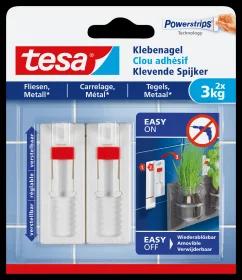 Tesa Klebenagel Verstellbar Fliesen & Metall Bis 3kg 2st.